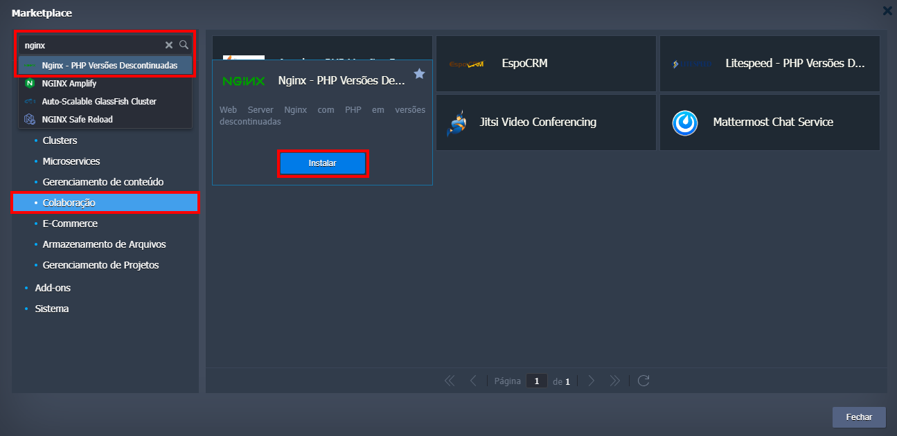 Nginx - PHP Versoes Desatualizadas no Marketplace da Saveincloud