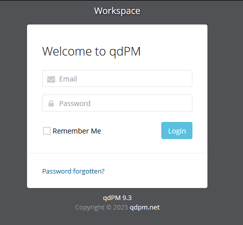 Acessando o painel de login do qdPM