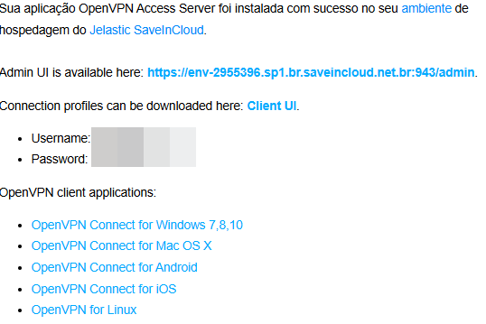 Credenciais/URL E-mail