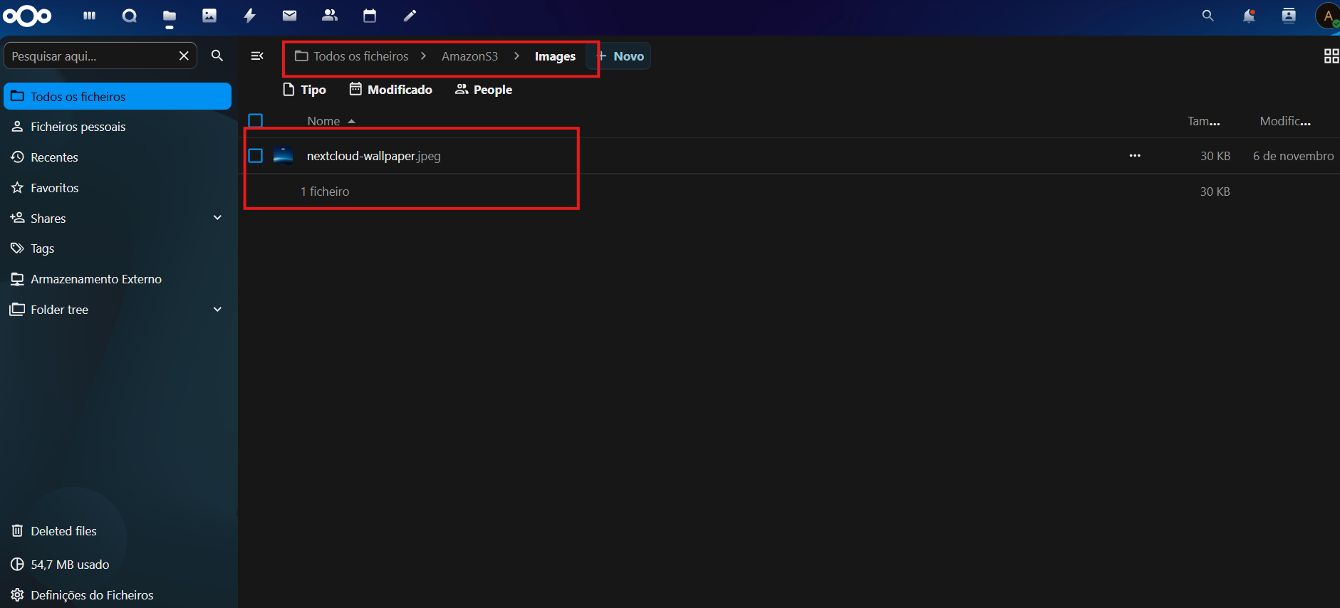 Menu Image wallpaper nextcloud