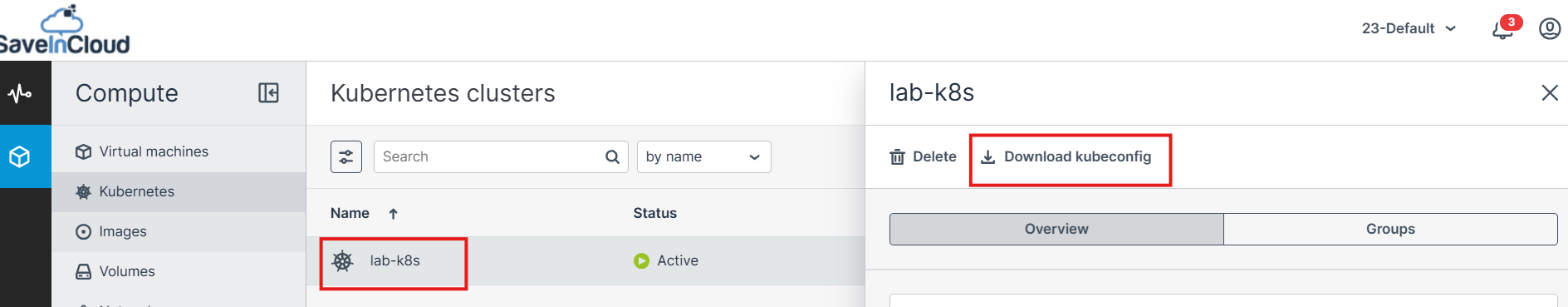 Download Kubeconfig